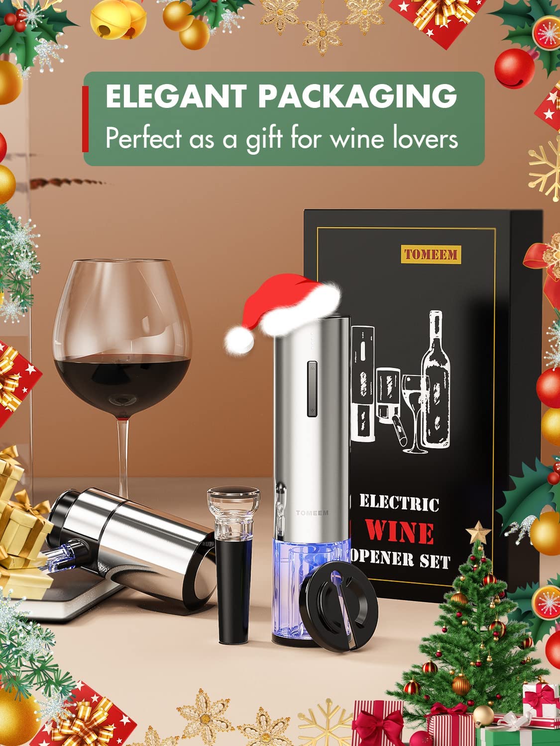 Buy Mothers Day Gifts-Rocyis Electric Wine Opener Set with Charging Base-Automatic  Wine Bottle Opener Kit with Type-C USB, Foil Cutter, Aerator Pourer, Vacuum  Stoppers-Gift for Wine Lover (6 piece) Online at Low
